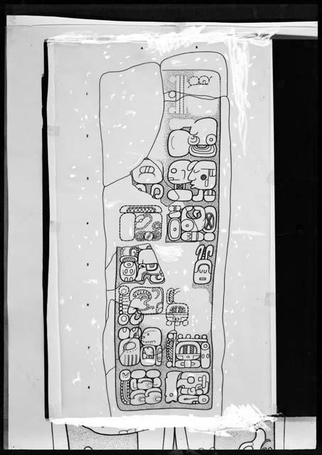 Stela 12 from Seibal , drawing