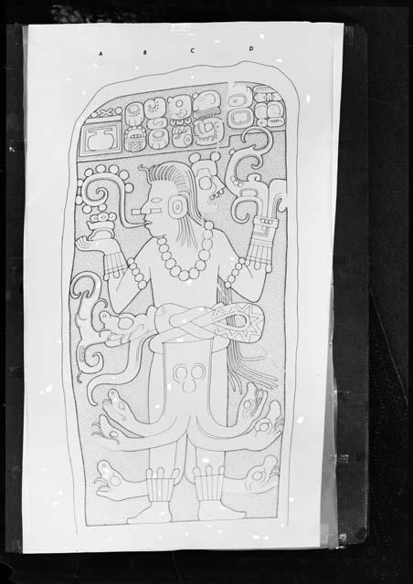Stela 13 from Seibal , drawing