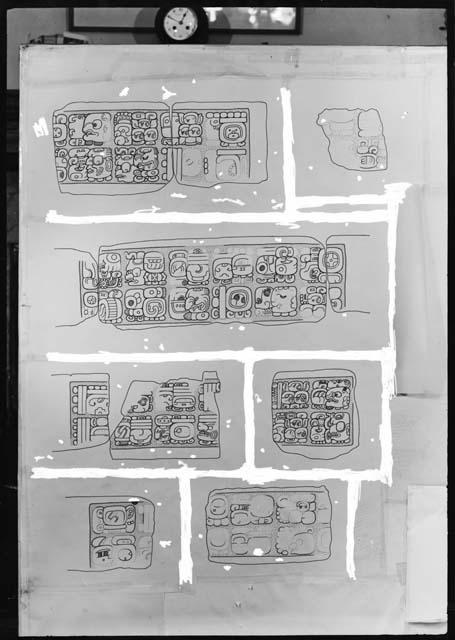 Portions of Tablets 4, 5, 7, 8 and 9 from Seibal , drawing