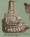 Vase from Chavin - head in form of extraordinary monster, half bird, half reptile