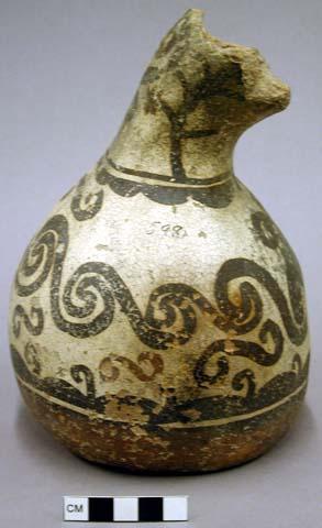 Eccentric vessel, polacca polychrome style c. 19.5 x 13.3 cm.