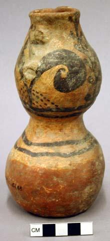 Eccentric vessel, polacca polychrome style c. 17.0 x 8.6 cm.