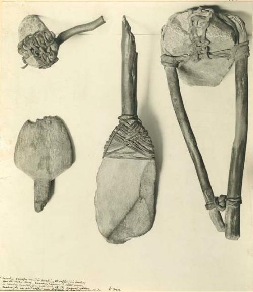 Stone implements found with mummy in copper mine