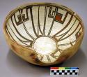 Bowl, polacca polychrome style c. int: linear design; ext: slipped, no design. 1