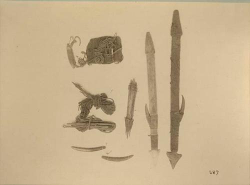 Fishing tools, spears and lines