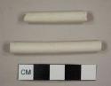 Kaolin/White ball clay pipe stem fragments with medium bore holes