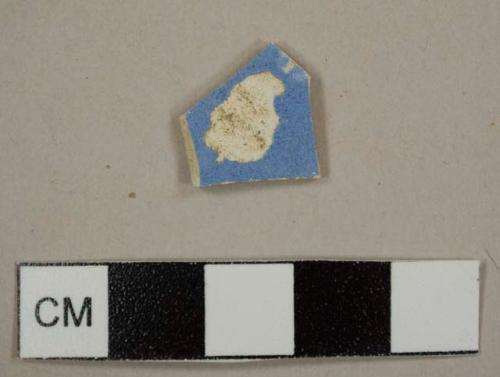 Annular ware sherd with blue exterior and white interior