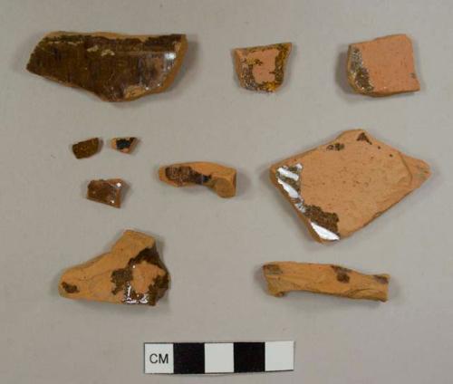 Brown lead-glazed red earthenware sherds