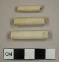 Kaolin or White/buff ball clay pipe stem fragments; 5/64 in bore diameter