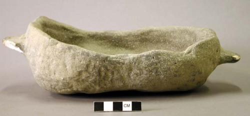 CAST of stone vessel, two handles, chipped