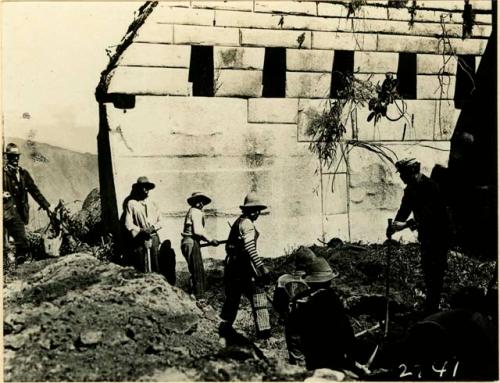 Excavating at the chief temple