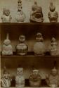 Collection of effigy pottery vessels