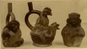 Collection of effigy pottery vessels