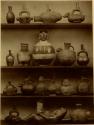 Collection of effigy pottery vessels