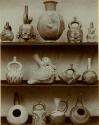 Collection of effigy pottery vessels