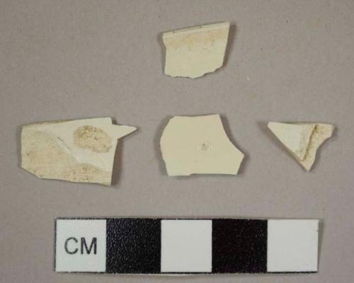 Creamware sherds, including one rim sherd to a bowl