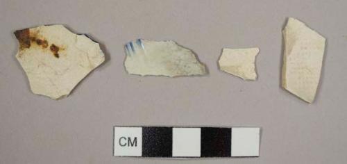 Blue, feather-edged pearlware plate fragments