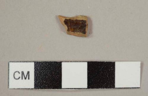 Buckley-type sherd, with red paste and black or brown lead glaze