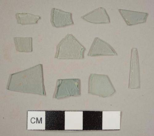 Aqua flat glass fragments