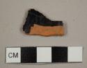 Lead-glazed red earthenware sherd with black glaze on both sides