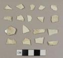 Creamware sherds, including one rim sherd possibly from a plate