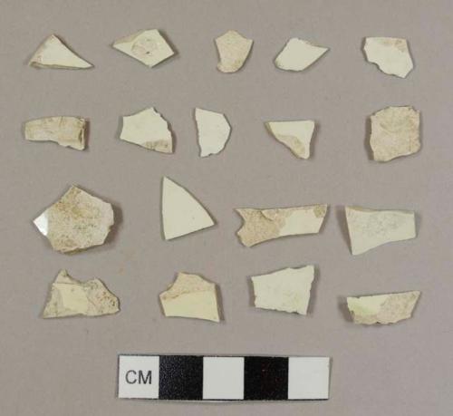 Creamware sherds, including one rim sherd possibly from a plate