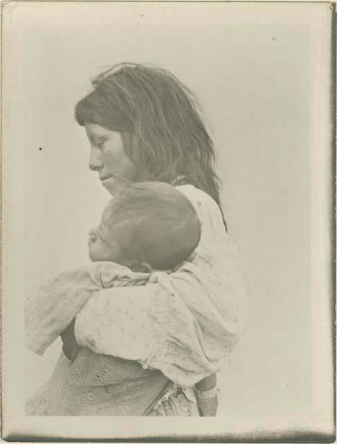 Woman holding a baby