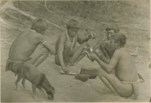 Taruma boys at breakfast. Wapisiana