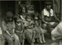 Chief of the Indios Colorados (far right), a woman and four children