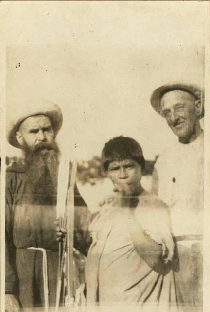 Padre Camilo (Head Capuchino), Lucero (Motilone Indian boy of 17), and geologist