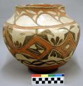 Polychrome pottery large jar - black, red, yellow
