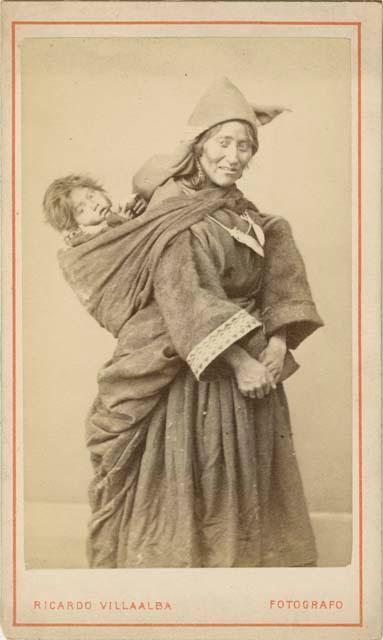 Woman carrying child