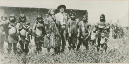 Group of people standing in front of a structure