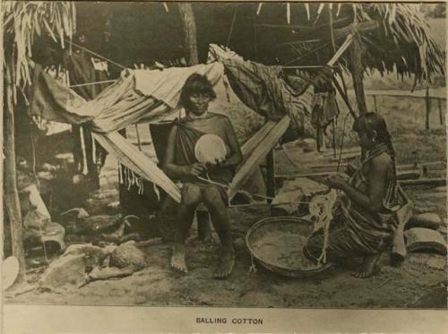 Women balling cotton