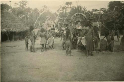 Men dancing in ceremonial costume