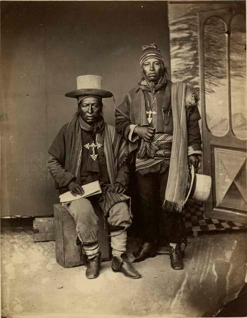 Studio portrait of two men