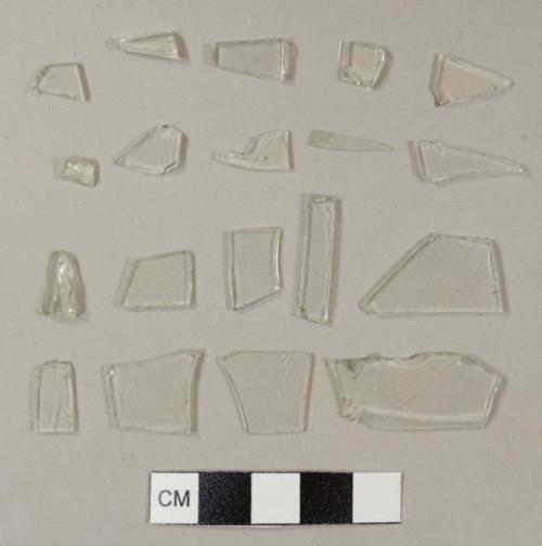 Aqua flat glass fragments