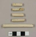 Kaolin/White ball clay pipe stem fragments, 5/64 in bore hole