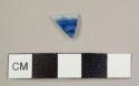 Asian porcelain plate rim sherd with handpainted blue decoration on interior