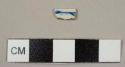 Pearlware bowl rim sherd with handpainted blue band below the rim on both sides