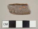 Red earthenware sherd, possibly a rim to a pan or crock