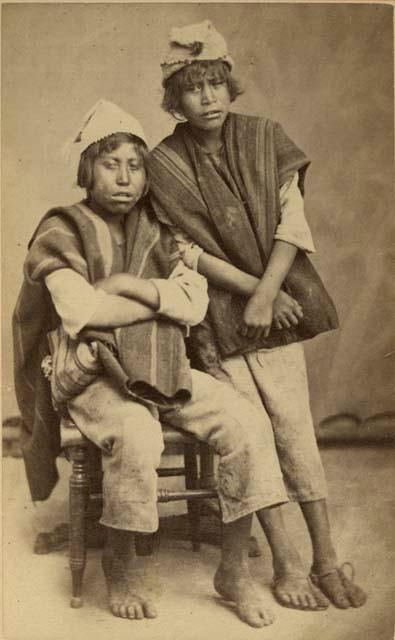 Studio portrait of two boys