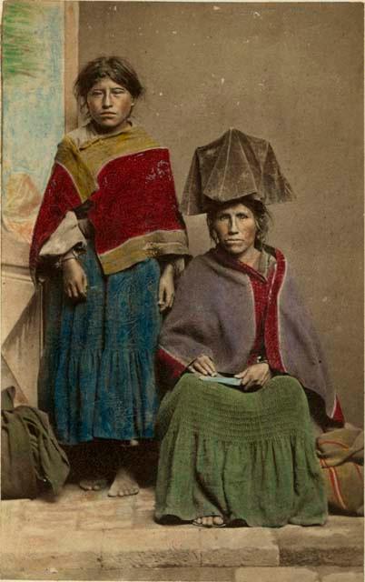 Studio portrait of two women