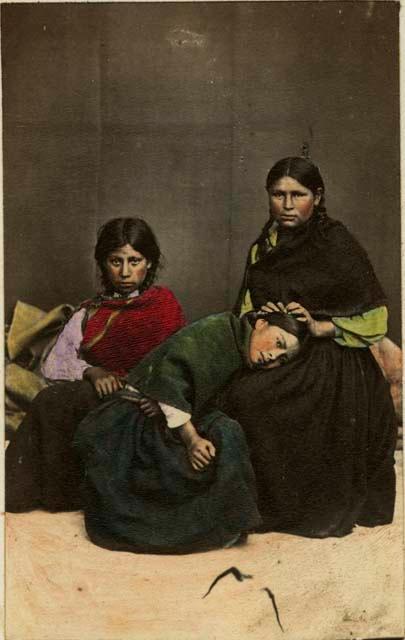 Studio portrait of three women