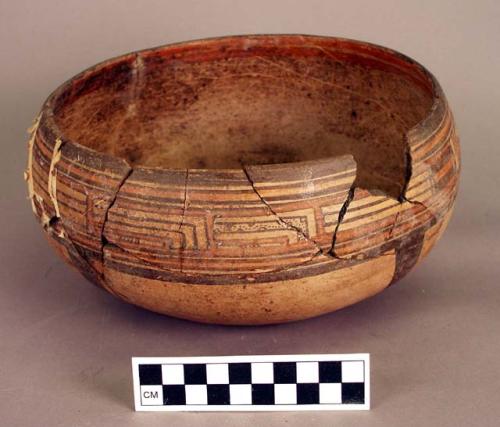 Earthen bowl, painted