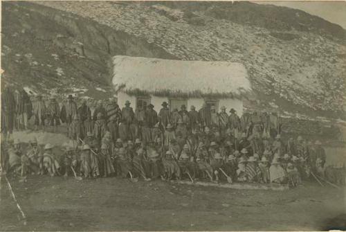 Large group in front of a building