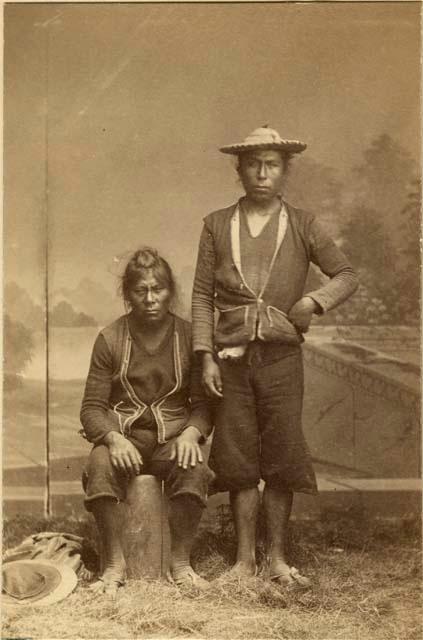 Studio portrait of woman and man