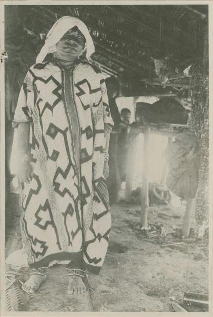 Man wearing decorated clothing