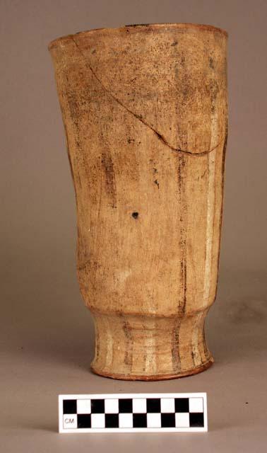 Pottery vase, large, black and white