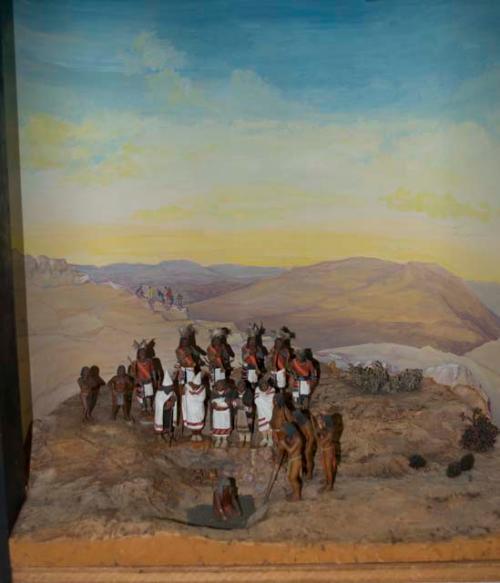 Diorama of flute dance.